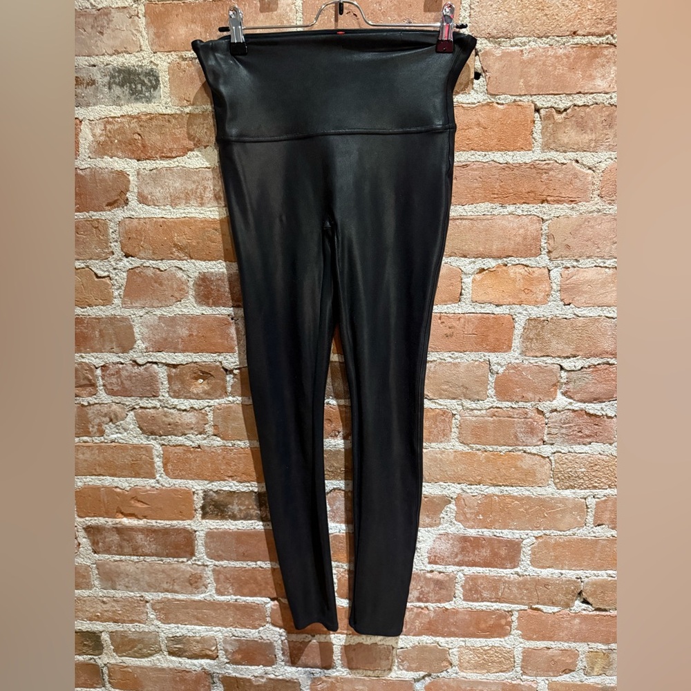 L - Spanx “faux stretch leather” leggings